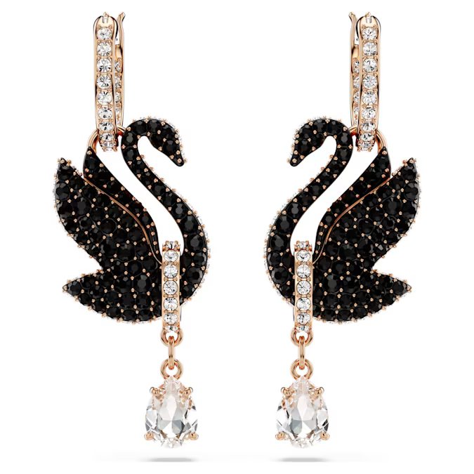 Swan drop earrings